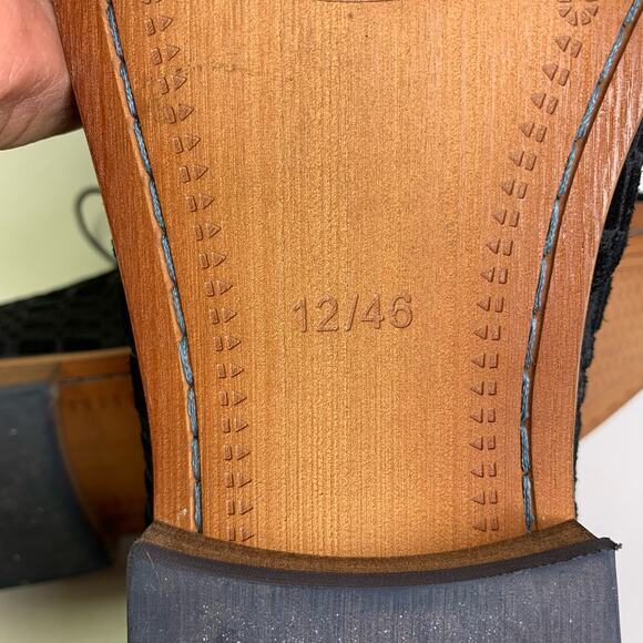 RITIZEN‎ Derby Oxford Dress Shoes Textured Velvet Leather Lace Up Black Plaid - Picture 9 of 11